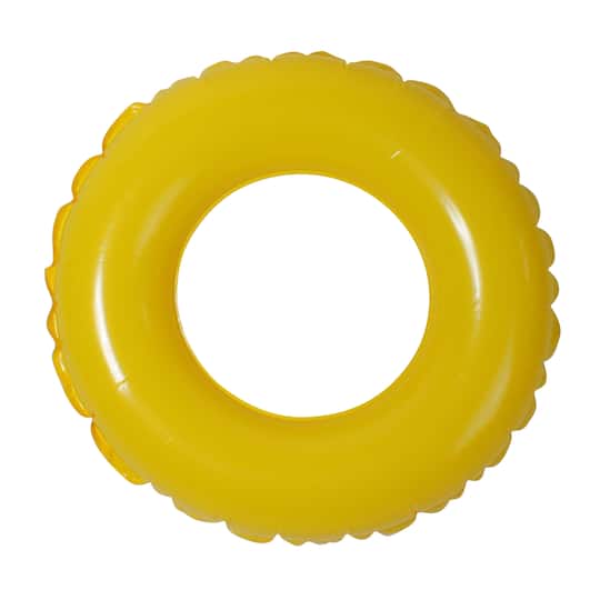 24" Bright Yellow Inflatable Swimming Pool Inner Tube Ring Float